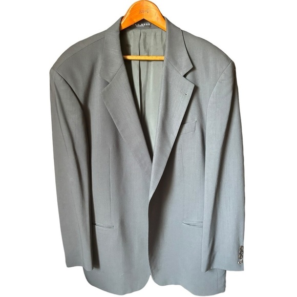 NEW Hugo Boss Gray Sport Coat Size 48 R Single Button Virgin Wool Sport Coat - Picture 2 of 15